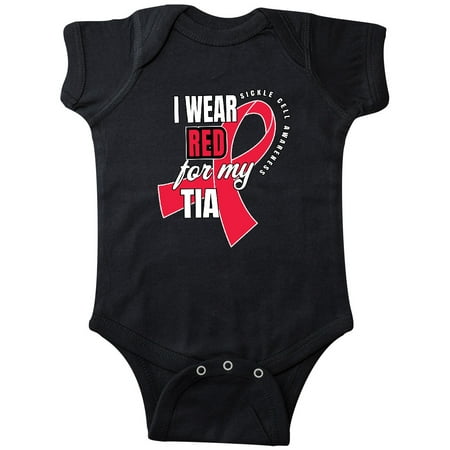 

Inktastic Sickle Cell Awareness I Wear Red For My Tia Gift Baby Boy or Baby Girl Bodysuit