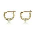 thumbnail image 6 of AVORA 10K Yellow Gold 10mm Heart Hoop Earrings with Simulated Diamond CZ, 6 of 6
