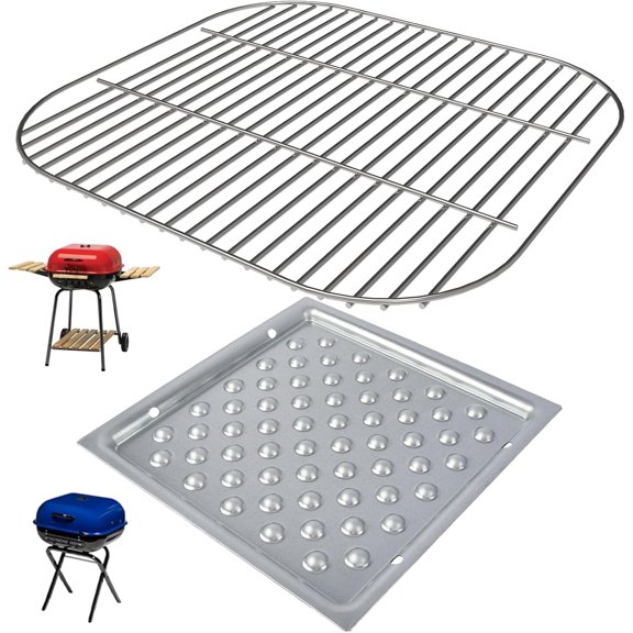 Grill Parts for Aussie,Americana Walk-A-Bout, Sizzler,Swinger,3000-4000 SER | Accessories for Americana Traveler, heat resisting charcoal grate & ash pan, stainless steel,easy install & clean,1PC set