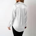 thumbnail image 4 of Wyobmus Satin Silk Button Down Shirts for Women Long/Short Sleeve Dress Shirts Casual Work Office Silky Blouse Top A-White, 4 of 5