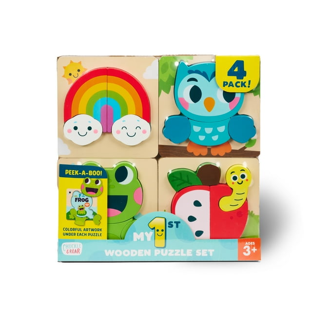 Chuckle & Roar My 1st Wooden Puzzle Set for Ages 3+ by Buffalo Games
