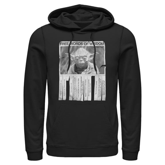 Mens Star Wars Yoda Free Words of Wisdom Lightweight Hoodie