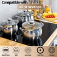thumbnail image 5 of Juego de utensilios de cocina con olla de inducción de cocina de acero inoxidable clásico Daniks | 6 piezas | Ollas aptas para lavavajillas con tapa | 2 cuartos + 3 cuartos + 4 cuartos | Escala de med, 5 of 5