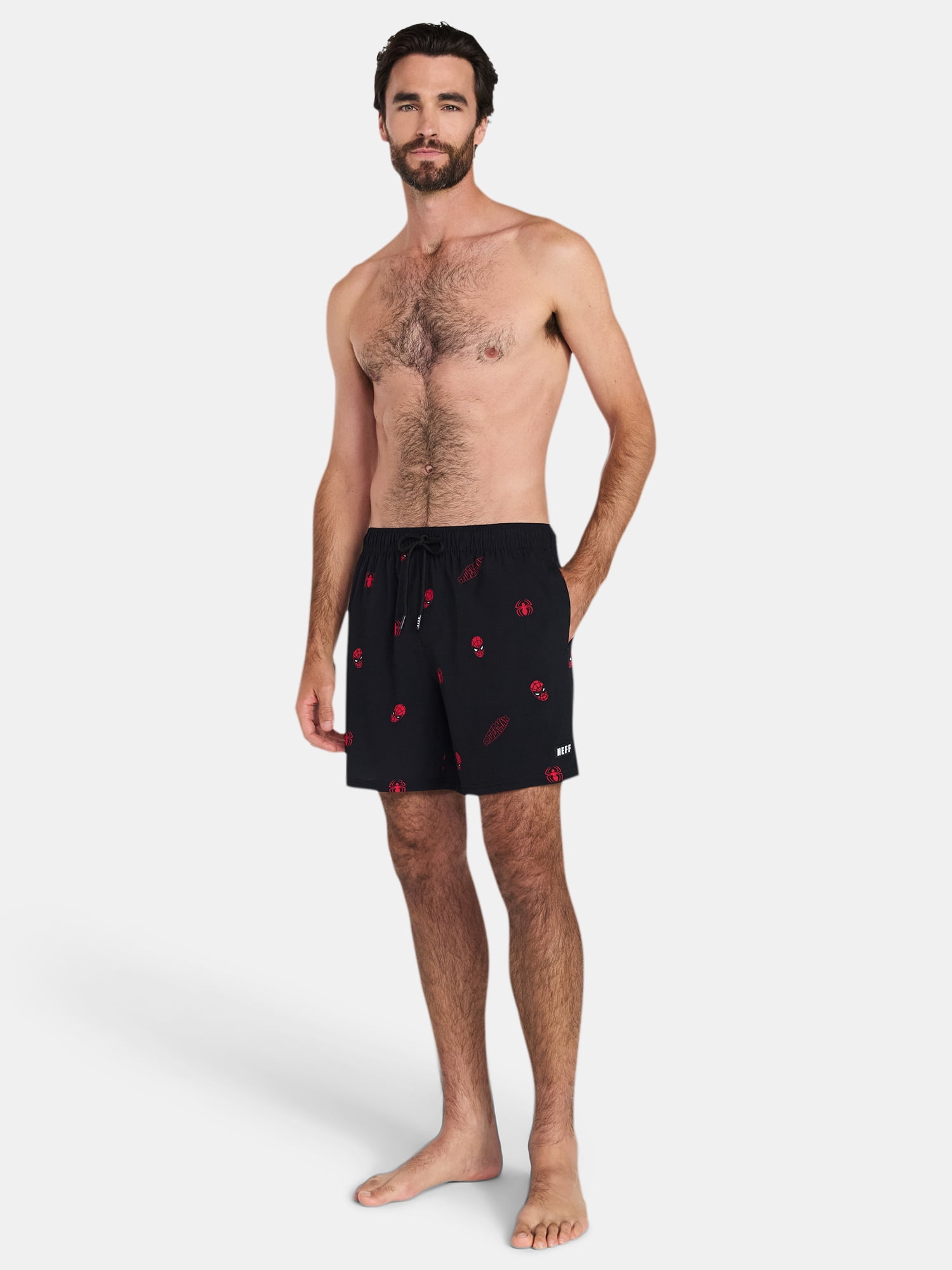 Neff Men's and Big Men's Spider-Man Print Swim Trunks, Sizes S-3XL
