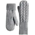 thumbnail image 6 of Hellosay Winter Gloves for Women Knit Thermal Warm Fleece Lined Christmas Gifts Gray, 6 of 10