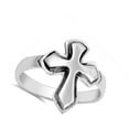 thumbnail image 4 of Christian Bold Pointed Cross Purity Ring 925 Sterling Silver Band Jewelry Female Male Unisex Size 10, 4 of 4