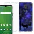 thumbnail image 1 of Slim-Fit TPU Fashion Phone Case for Cricket Icon 3, with Tempered Glass Screen Protector, by OneToughShield ® - Midnight Forest, 1 of 2