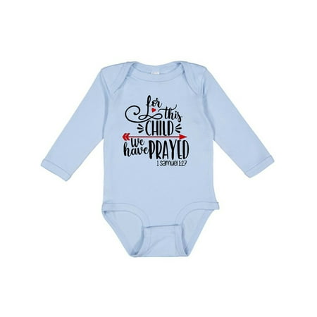 

Inktastic For This Child We Have Prayed Red Arrow and Heart Gift Baby Boy or Baby Girl Long Sleeve Bodysuit