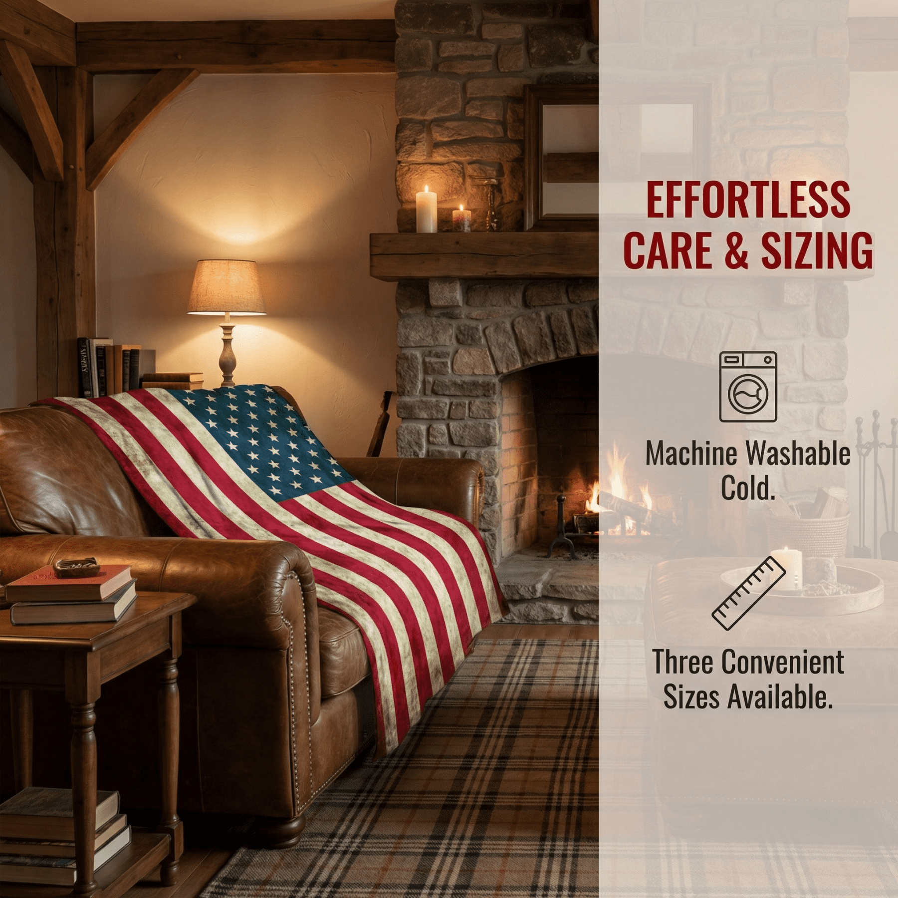 Goodbath American Flag Blanket,USA Flag Throw Blanket for Couch Sofa Bed Christmas Holiday Gift for Adults Women Men, 80 x 60 inches