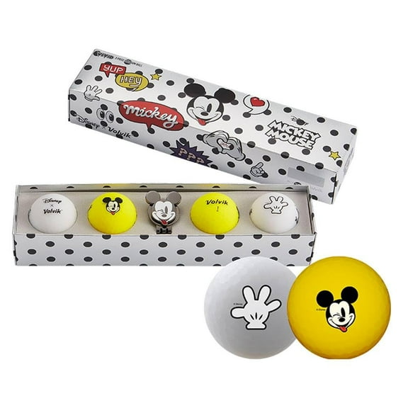 Volvik Vivid Disney Golf Ball Gift Set Mickey 4-Ball pack Multi