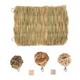 thumbnail image 1 of Grass Bed Mat,Rabbit Grass Mat Relieve Hamster Grass Matwith Ball Toys Hamsters Chew Toys Set High-End Performance, 1 of 8