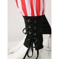 thumbnail image 6 of CHICTRY Kids Boys Medieval Renaissance Pirate Cosplay Costume Ankle Banded Lace-up Tapered Pants Red Stripes 2-4, 6 of 7