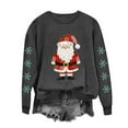 thumbnail image 5 of Atogsazn Women's Santa Christmas Sweatshirt Oversized Fleece Long Sleeve Pullover Sweater Fall Clothing Tops 01-Dark Gray XL Fashion, 5 of 8