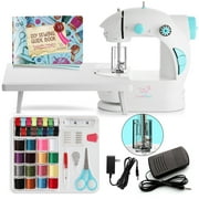 Craftbud 48 PC Mini Portable Sewing Machine for Beginner, Kids Sewing Machine and Adults, Baby Blue
