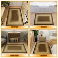 thumbnail image 4 of Ottomanson Border Area Rug 3'3" x 4'7" - Non Slip Low Pile Carpet, Brown, 4 of 11