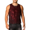 thumbnail image 1 of Camiseta sin mangas de lentejuelas INSPIRE CHIC para hombres, cuello redondo, chalecos de fiesta M rojo, 1 of 4