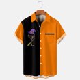 thumbnail image 2 of Tops Para Hombre Tops Con Estampado Navideño Cuello en V Manga Corta Copa de Vino Camisa Informal Con Bolsillos Odeerbi ODB181718, 2 of 5