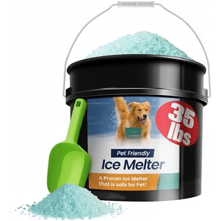 Pet Safe Ice Melt Safe for Concrete 35 lb Snow Salt Ice Melt Pet Friendly, Green Salt for Snow and Ice Removal, Sidewalk Salt, Driveway Salt, Snow Melt is Effective Up to -5$$Garden & Patio