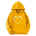 thumbnail image 4 of ATOGUTA Girl's Valentine's Day Sweatshirts Hooded Heart Sweatshirt Fall Winter Kid Long Sleeve Shirt Pullover Top Size 3T-14, Yellow, 4 of 5