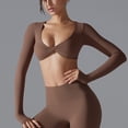 thumbnail image 5 of Sexlip Womens Sheer Mesh Panel Bodysuit Long Sleeve Design Lightweight Fabric Relaxed Silhouette for Party Events Brown M, 5 of 9
