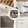 thumbnail image 6 of 4 Pcs Cabinet Handle Drawer Pulls Jungle Elk Knobs with Screws Square Furniture Office Cabinet Knob Decoration, 6 of 7