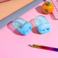 thumbnail image 4 of Sacapuntas manual de doble orificio con tapa | Sujeta y afila lápices estándar y más grandes | Retiene las virutas para un uso limpio del escritorio | Sacapuntas portátil de plástico para niños, 4 of 6