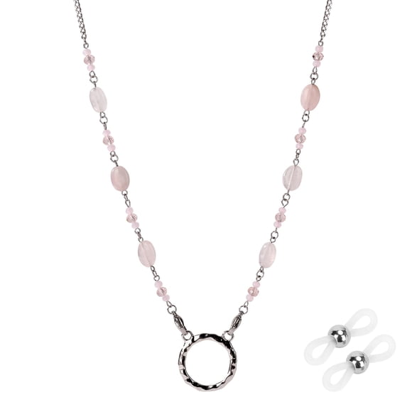 Cadena para Sujetar Lentes en forma de Collar para Mujer y Hombre (Ágata Rosa)