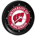 thumbnail image 2 of Wisconsin Badgers: Ribbed Frame Wall Clock, 2 of 5