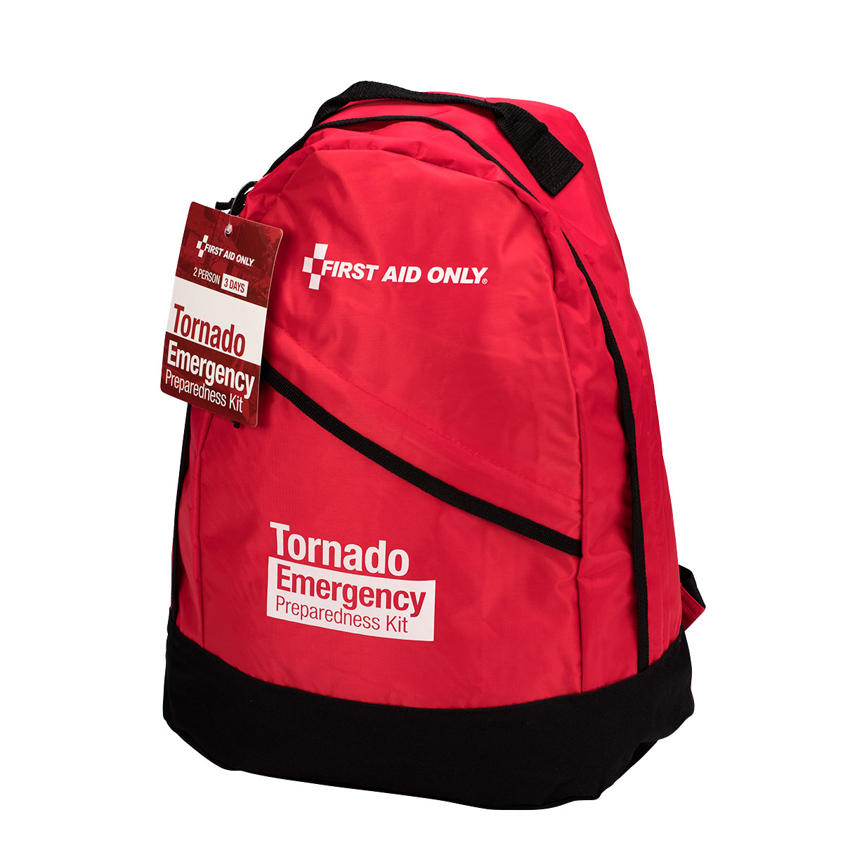 First Aid Only Tornado Emergency Prep Bag, 2 Person, Red