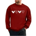 thumbnail image 2 of PNTUTB Classic Crew Neck Long Sleeve Sweatshirts for Men Casual Loose Pullover with Valentine's Day Fashion Print, 2 of 6