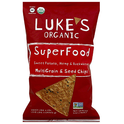 Luke's Organic SuperFood MultiGrain & Seed Chips, 5 oz (Pack of 12