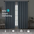thumbnail image 4 of Patin Stone Blue Blackout Curtains 90 Inches Long 2 Pcs, Rod Pocket Room Darkening Decor Window Curtains for Bedroom, Soft Privacy Thermal Insulated Drapes for Living Room, Each Panel 50" W x 90" L, 4 of 9