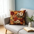 thumbnail image 2 of Vintage Floral Throw Pillow Covers, Short Pile Plush Boho Decorative Square Pillowcases for Living Room Couch Bed Decor, 2 of 6