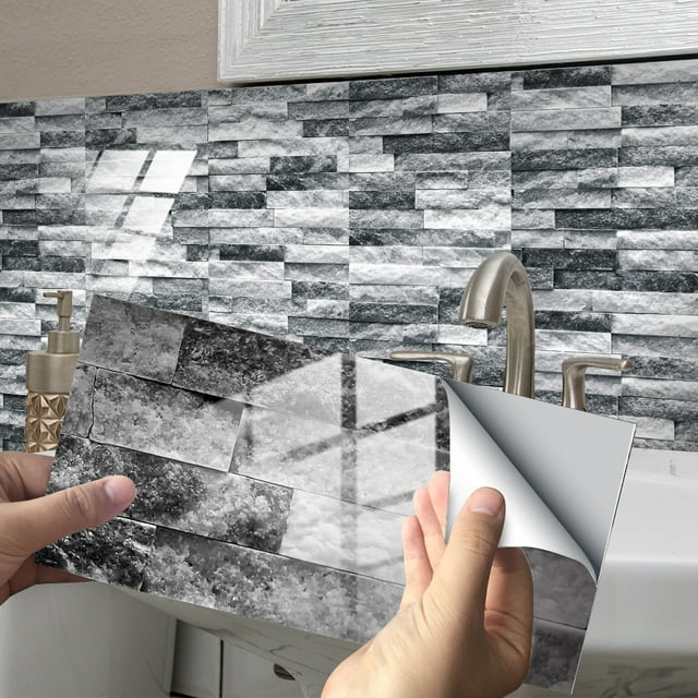 Leutsin Imitation Wall Tiles Crystal Film Tile Sticker Adhesive Floor Sticker Hot