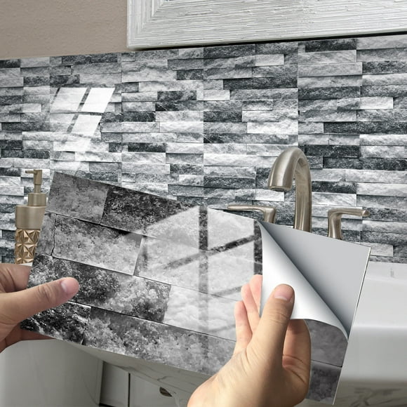 Dvkptbk Wall Decal Imitation Wall Tiles Crystal Film Tile Sticker Adhesive Floor Sticker Hot Home Decor on Clearance
