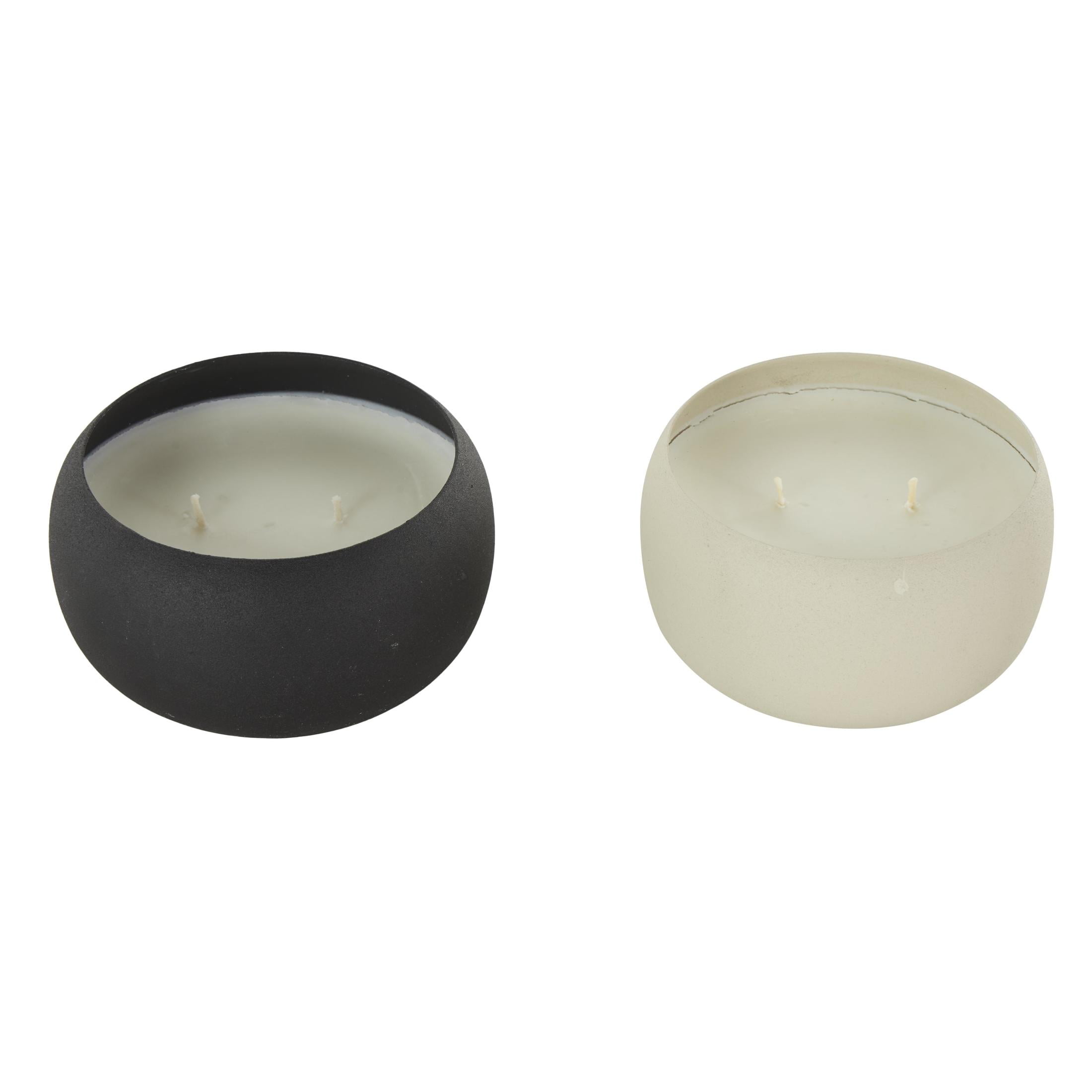 DecMode 2 Holder Multi Colored Metal Apple Cinnamon/ Eucalyptus Spa Scented Textured 11oz 2 Wick Candle with White Wax, (Set of 2)
