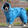 thumbnail image 1 of Xiao Hua Chubasquero impermeable para perros, ropa ligera para la lluvia con capucha tipo poncho (L, A04), 1 of 2