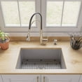 thumbnail image 6 of Gray Matte 27" x 18" Fireclay Undermount / Drop In Firelcay Kitchen Sink, 6 of 11
