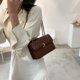 thumbnail image 1 of Bolsa Bolso de hombro con cadena de PU de color puro con patrón de celosía para mujer Retro (marrón) Tmvgtek Para estrenar, 1 of 7