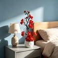 thumbnail image 6 of Artificial Potted Silk Flower Yulan Floral Arrangement Ceramic Pot Tabletop Decor Home Office Living Room Decor Red, 6 of 6