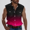 thumbnail image 2 of cllios Mens Sleeveless Shirts Trendy Gradient Printed Button Down Graphic Tank Tops with Pockets Beach Vacation Tops for Summer, 2 of 6