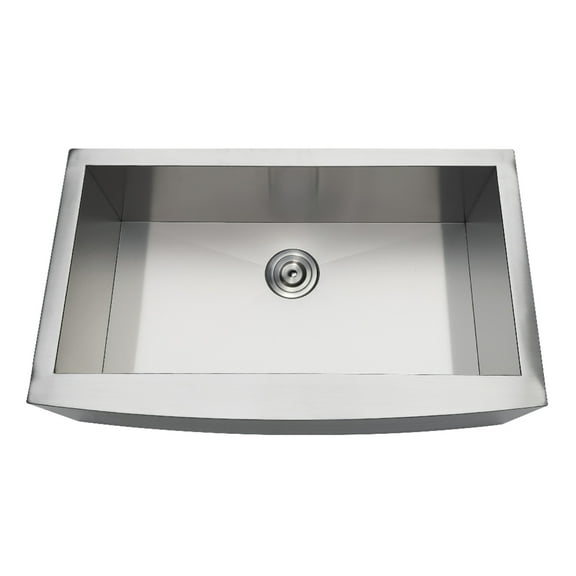 Gourmetier GKTSF33209 Uptowne 33" Stainless Steel Apron-Front Single Bowl Farmhouse Kitchen Sink with Strainer, Brushed
