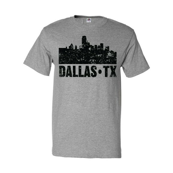 Inktastic Dallas Texas City Skyline with Grunge T-Shirt