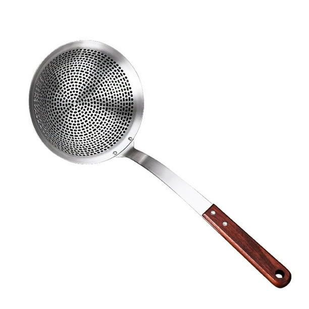 MATHOWAL Strainer Skimmer Ladle, 304 Stainless Steel Solid Professional