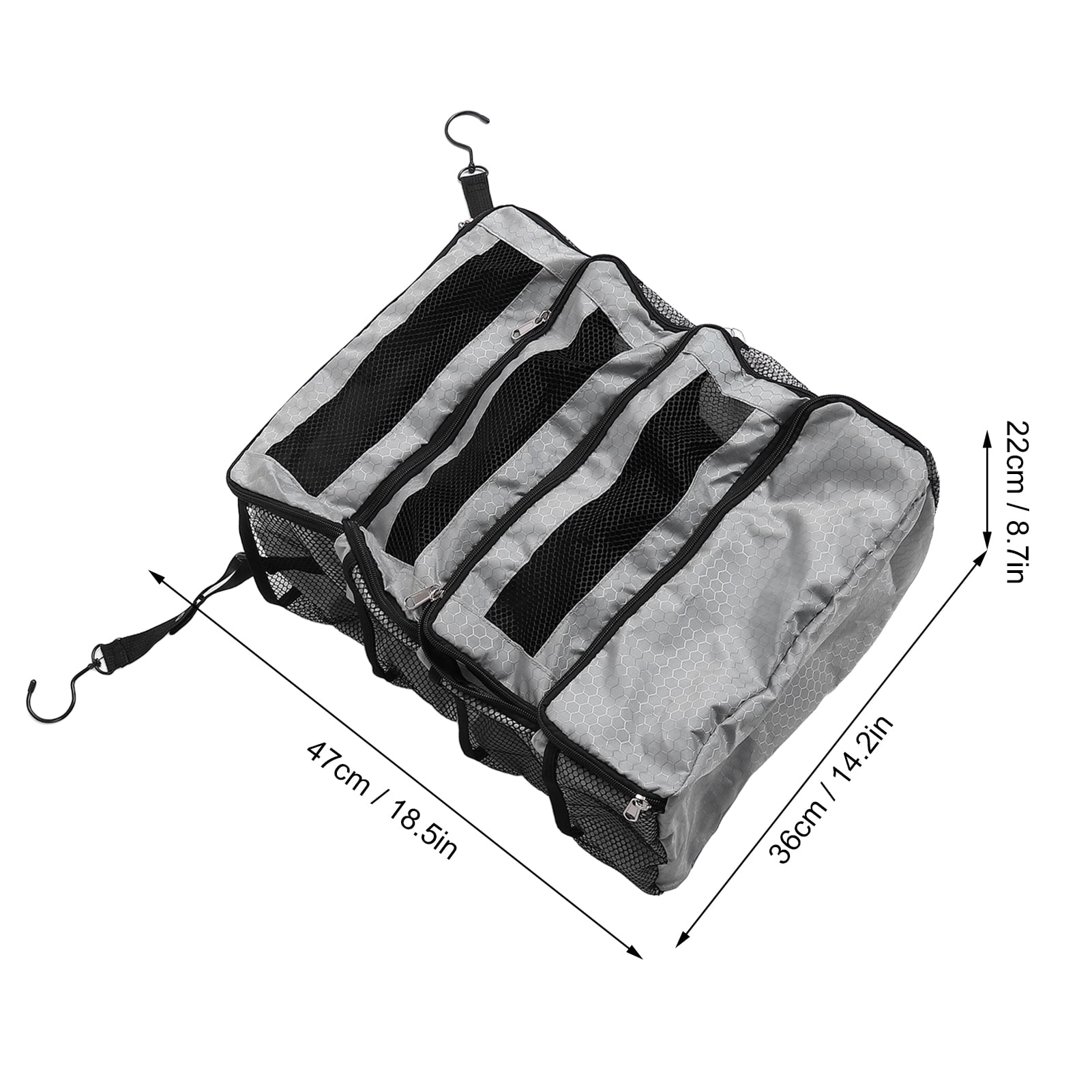 Nieyigj Suitcase Organizer Foldable Portable Travel Carry On Bag Luggage Compression Hanging Packing Cubes, 8.7x14.2x18.5 inches / 22x36x47 cm, Gray
