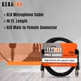 thumbnail image 2 of Gearlux Xlr Microphone Cable, Fully Balanced, Male To Female, 10 Feet - 2 Pack, 2 of 5