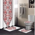 thumbnail image 3 of FMSHPON Geometric 4 Piece Bathroom Set Shower Curtain Bath Rug Contour Mat and Toilet Lid Cover, 3 of 7