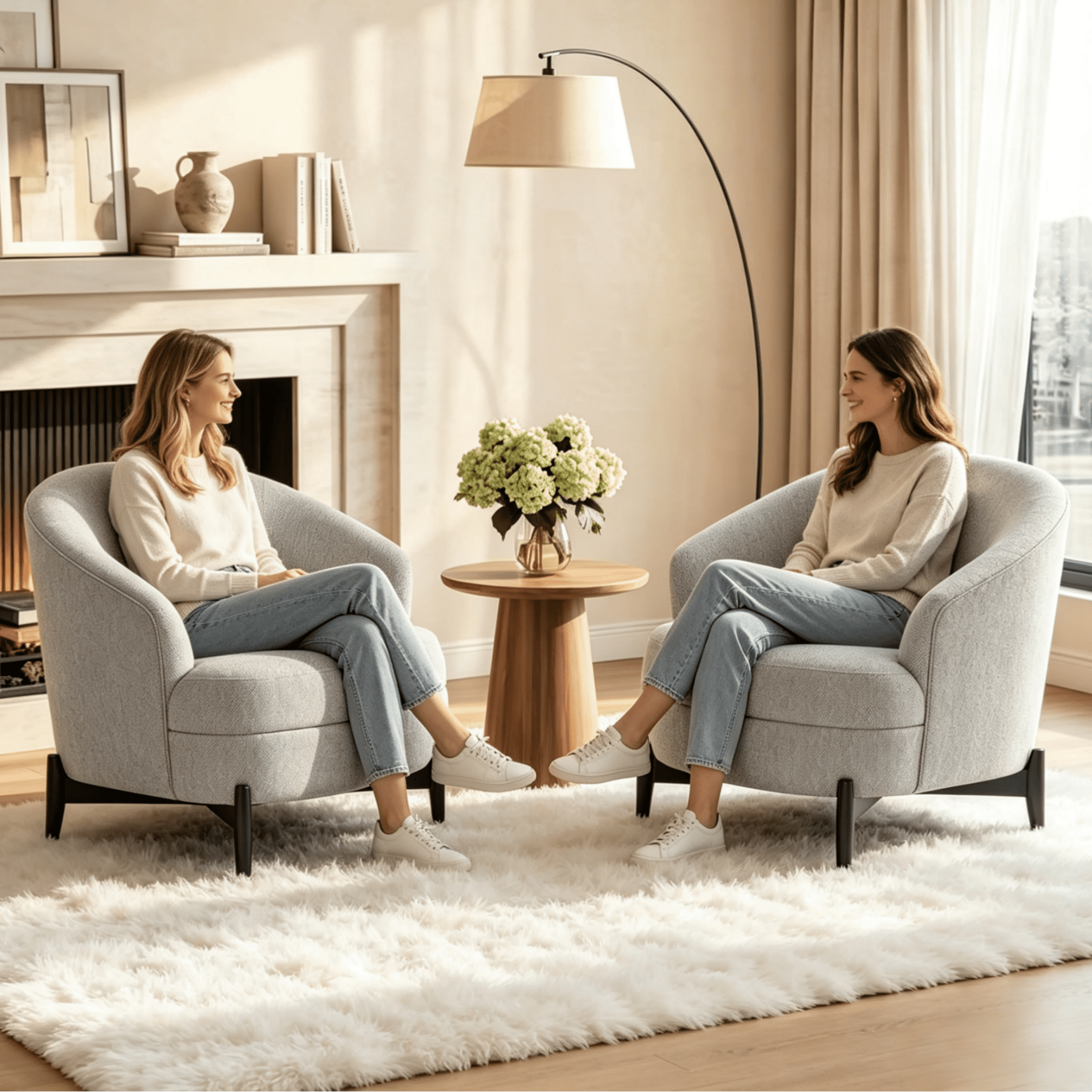 Gewnee 33.07"Barrel Accent Chair,Modern Upholstered Reading Chair with Pocket Spring & Foam Seat,Linen Armchair for Living Room,Bedroom.Gray