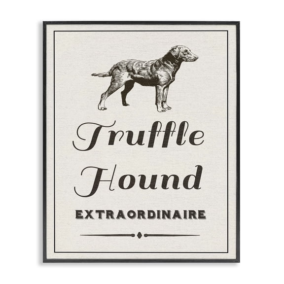Stupell Industries Farmhouse Truffle Hound Extraordinarie Black Framed Giclee Art, 16 x 20, by Lil' Rue