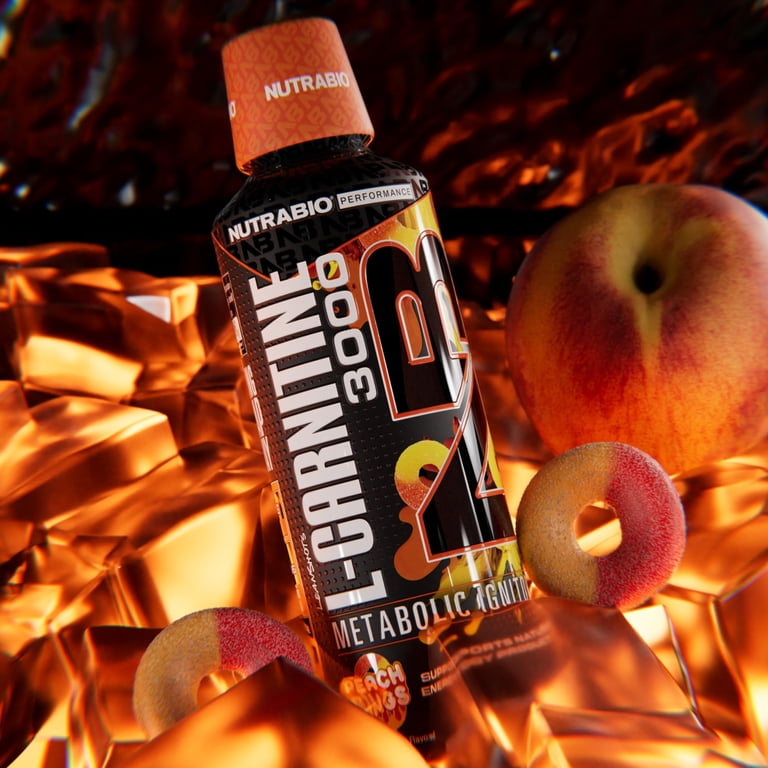 NutraBio – L-Carnitine Liquid Shots – 3000mg, (Peach Rings) – 10mg of  Vitamin B-5 – Zero Carbs & Sugars – Energy Production – Muscle Recovery